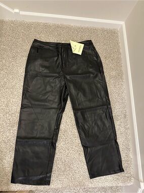Women’s Mod X Black Faux Leather Straight Leg Pants